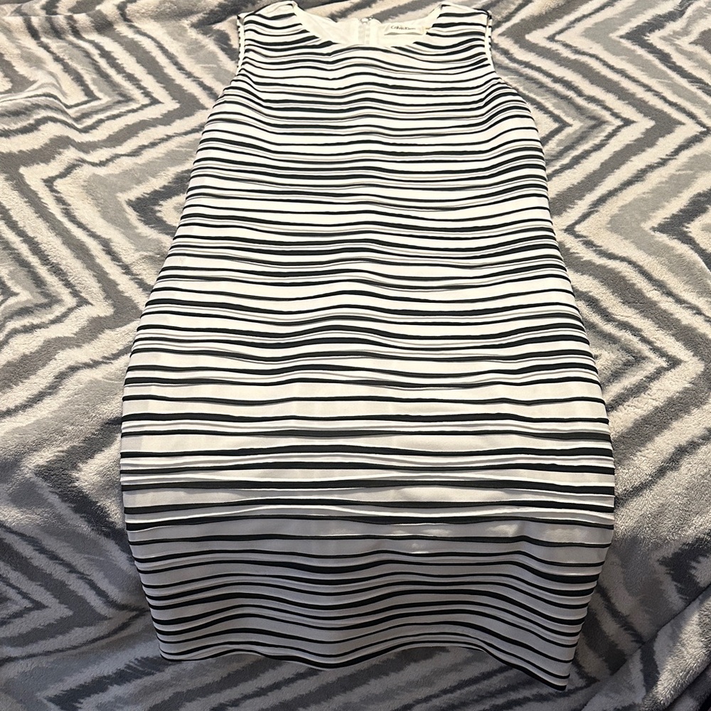 Calvin Klein Monochrome Striped Dress